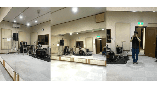 福岡県久留米市のスタジオに大型鏡を連張りした事例