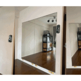 福岡県糟屋郡の大型鏡取り付け事例「ホームジム用に大きいサイズのミラーを壁に貼り付けたい」