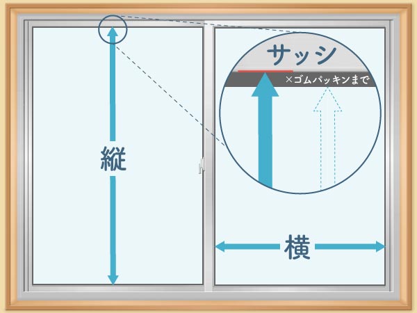 ガラス寸法測り方