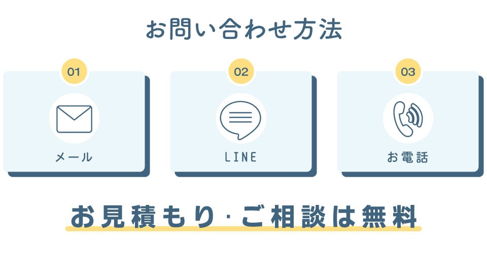 お問い合わせ方法メール・LINE・電話