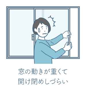 窓の動きが重くて、開け閉めしづらい