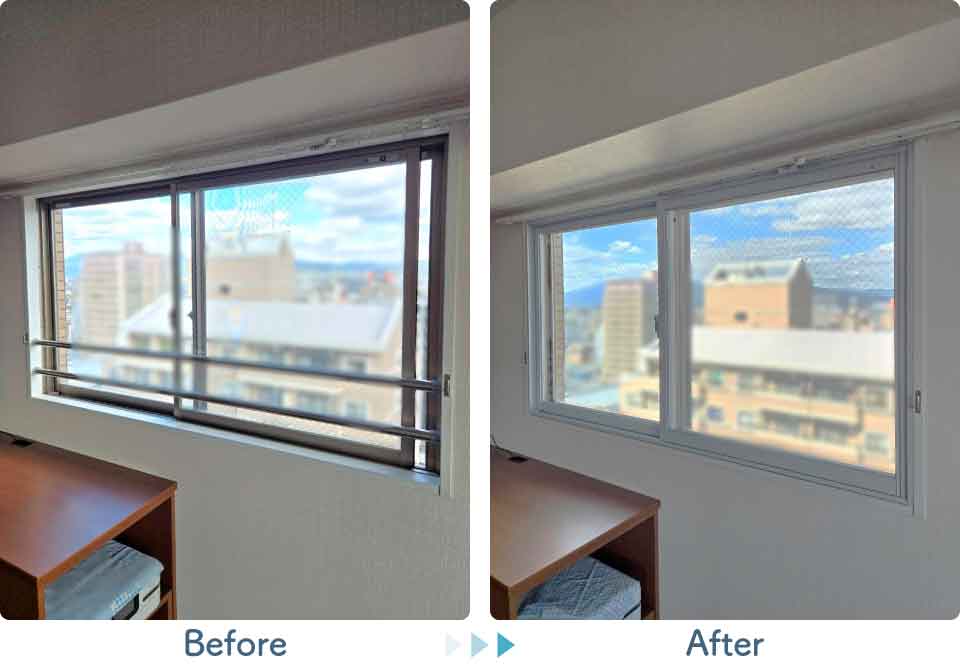 佐賀県佐賀市T様内窓リフォーム寝室腰高窓ビフォーアフター