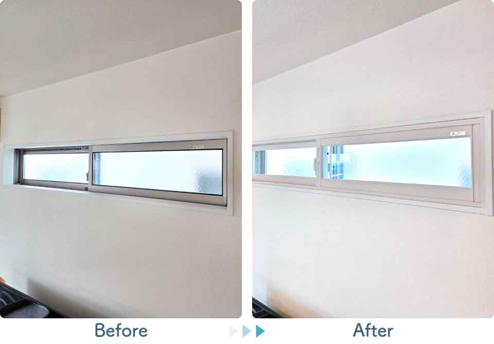 福岡県久留米市T様リビング高窓内窓リフォームビフォーアフター