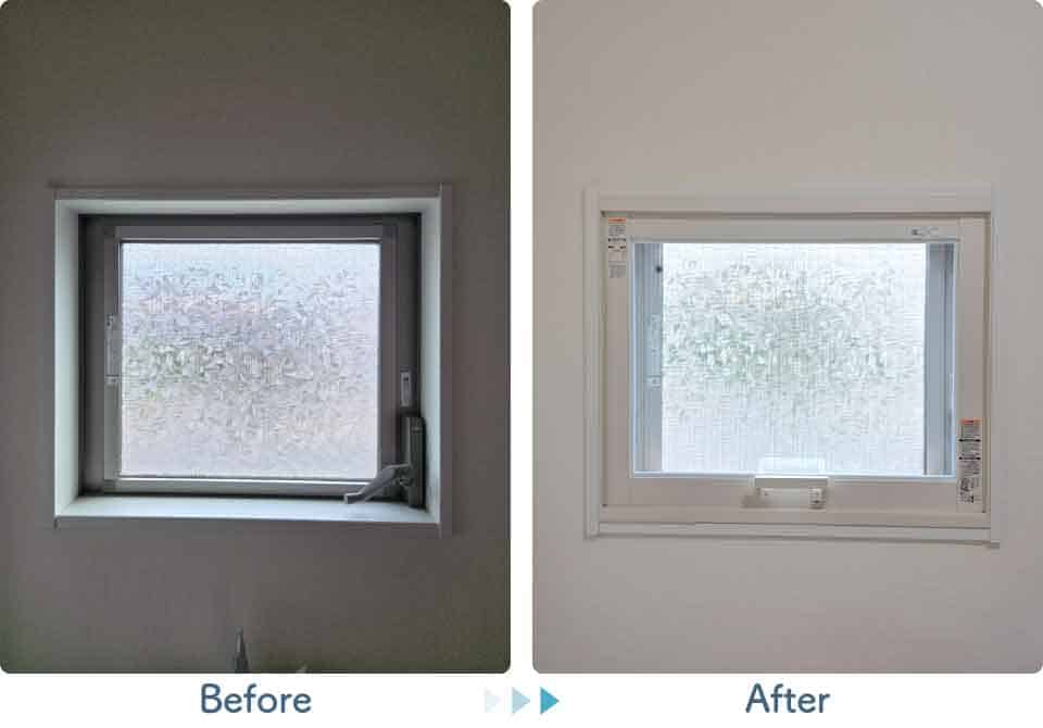 福岡県久留米市T様脱衣所内窓リフォームビフォーアフター
