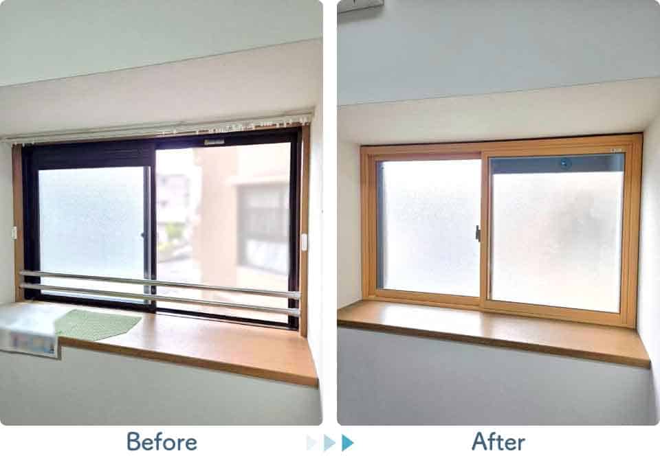 福岡県春日市Y様内窓リフォームリピート出窓ビフォーアフター